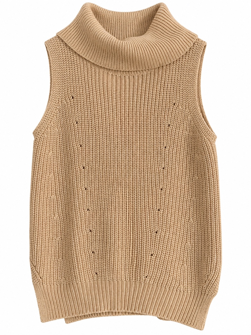 Workshop Republic Clothing Sleeveless Turtleneck Sweater - Beige